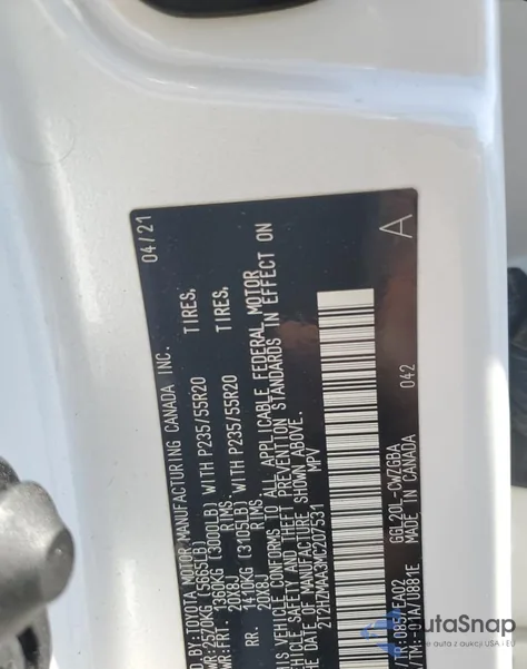 2021 Lexus Rx 350 из США, поврежденный, VIN 2T2HZMAA3MC207531